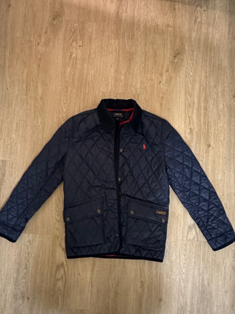 ⚡️ Polo by Ralph Lauren Quilted Navy Puffer Jacket with Corduroy Collar - Picture 5 of 11